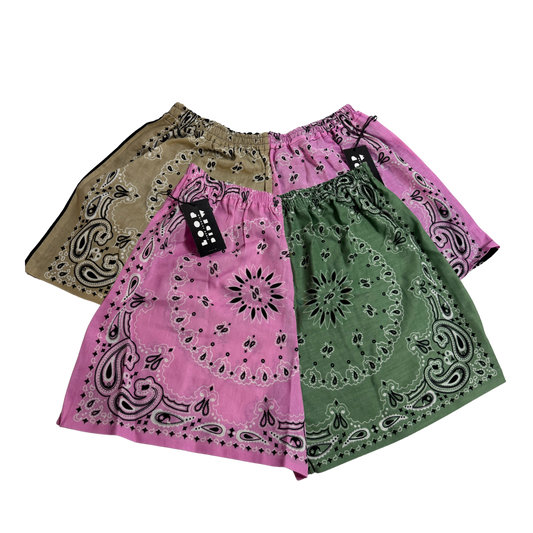 High-Waisted Bandana Boxer Shorts